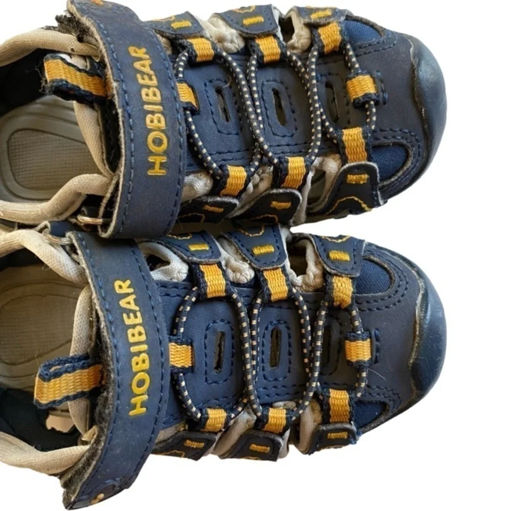 HOBIBEAR Sport Water Sandals Closed-Toe Outdoor Navy/Yellow Little Kid S…
